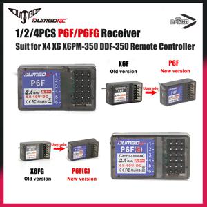 DUMBORC P6FG P10FG P6DC P4FMG 4채널 6채널 10채널 미니 리시버 2.4G 4.8-10V 전압 리턴 X6 DDF-350 송신기 RC 자동차 보트 탱크용