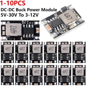 10Pcs DC-DC 벅 컨버터 스텝 전원 공급 장치 모듈 자동차 오토바이 배터리 용 5V-30V ~ 3.3V 5V 9V 12V 3A 전압 조정기