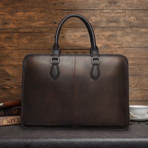 가죽 남성용 서류 가방 다기능 대용량 핸드백 복고풍 패션 배낭