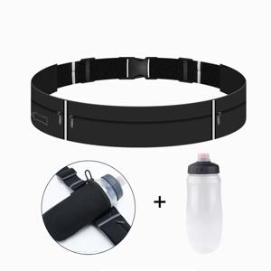 러닝 벨트 허리 가방 여성 남성 스포츠 패니 팩 (물병 550ml 포함) 폰 파우치 조깅 짐 가방 하이드레이션 런