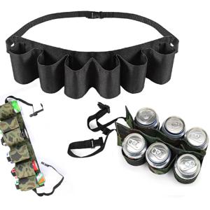 휴대용 색상 조절 가능 6포켓 소다 맥주 허리 홀더, 창의적인 걸이식 수납 허리 가방, 야외 바베큐 파티 캠핑 피크닉용