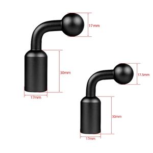 17mm 볼 헤드 어댑터 더블 소켓 암 클립 컨버터 1/4 나사 구멍 고프로 OSMO 액션 후방 거울 마운트 폰 홀더