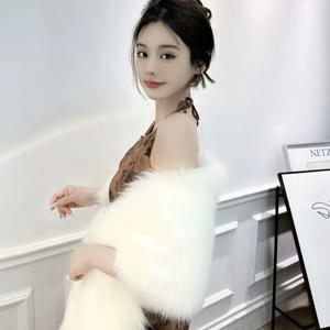 모조 모피 숄, 모조 모피 망토, 무대 의상, 디너, 웨딩 드레스 스카프
