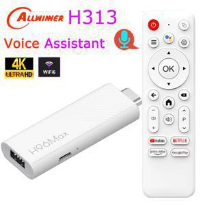 H96 Max 올위너 H313 안드로이드 TV 스틱 쿼드 코어 4K 와이파이6 음성 어시스턴트 리모컨 게임 미디어 플레이어 스마트 TV 박스