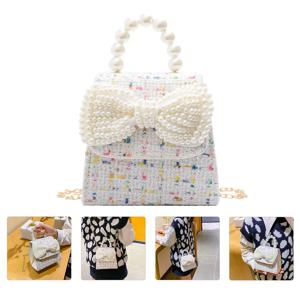 어린이용 핸드백 진주 손잡이 작은 크로스백 여자아이 가방 체인 숄더백 아동용 리본 지갑