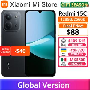 샤오미 레드미 15C 글로벌 버전 스마트폰 50MP 메인 카메라 120Hz 6.9인치 도트 드롭 디스플레이 33W 충전 미디어텍 헬리오 G81-울트라