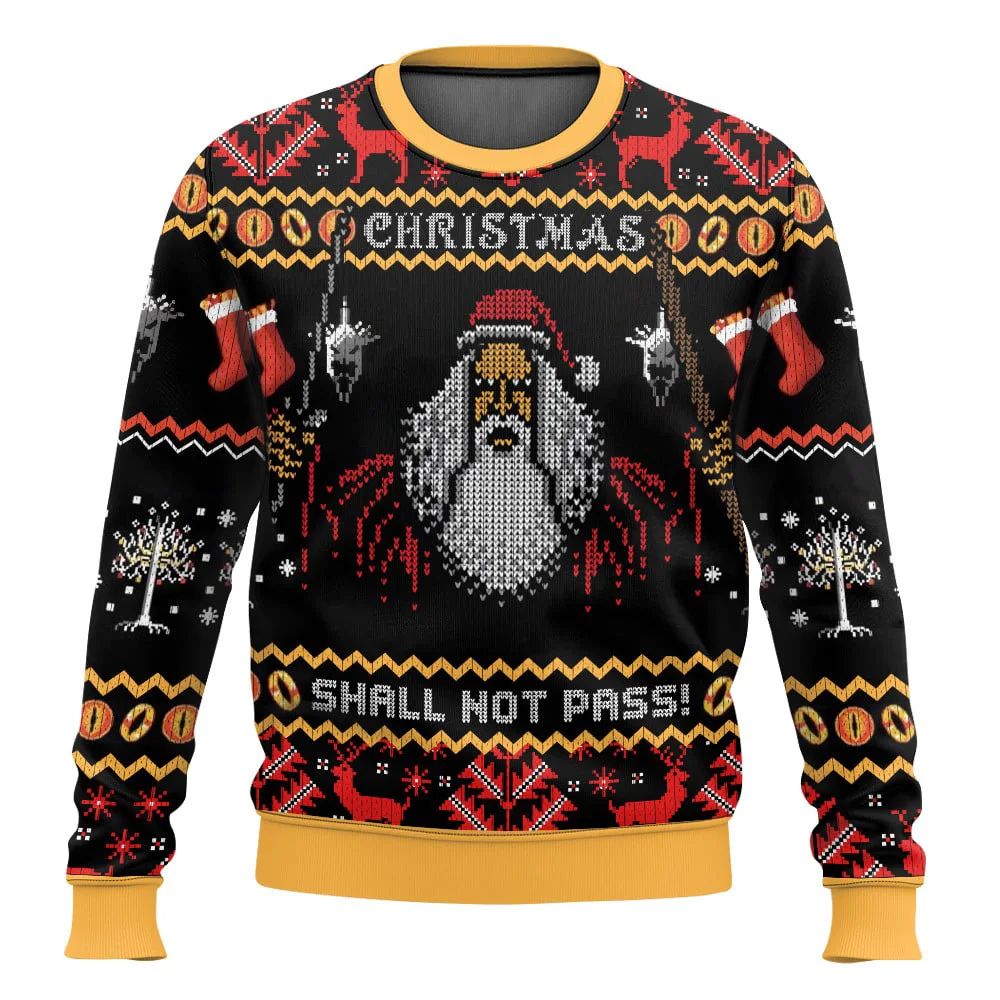 반지의 제왕 더러운 호빗들 못생긴 메리 크리스마스 스웨터 2025 패션 남성 후드티 풀오버 봄 가을 여성 스웨트셔츠