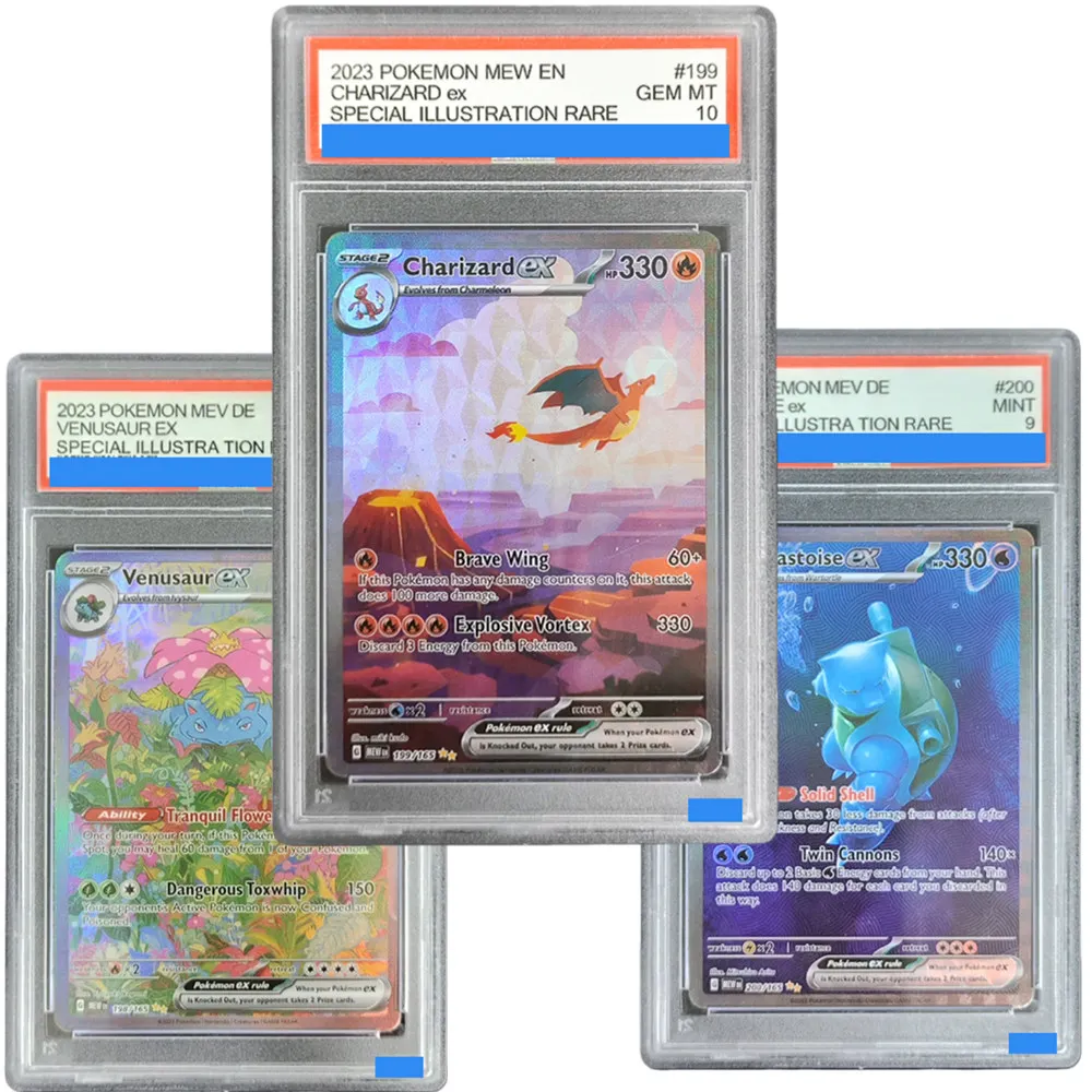 DIY 2023 PTCG 포켓몬 미우 EN 151 # 199 200 198 CHARIZARD VENUSAUR BLASTOISE ex 포켓몬 인증 등급 GEM MT 10 카드 장난감