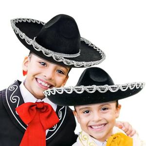 빈티지 블랙 키즈 멕시코 모자 마술사 모자 무대 공연 휴일 의상 모자 탑 햇 키즈 코스프레 모자 의상 파티