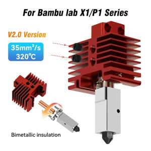 Bambu Lab p1p X1C P1S X1 V2.0 용 핫 엔드 업그레이드 핫 엔드 프린트 헤드 bambulab 용 3D 인쇄 부품