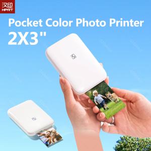 HPRT 휴대용 포토 프린터 포켓 2x3인치 크기 무선 Zink 기술 인쇄 2x3 스티커 뒷면 사진 제조기(종이 케이스 포함)