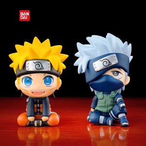 나루토 애니메이션 피규어 장난감 카카시 액션 피규어 Q 버전 카와이 사스케 이타치 입상 자동차 장식 컬렉션 모델 장난감