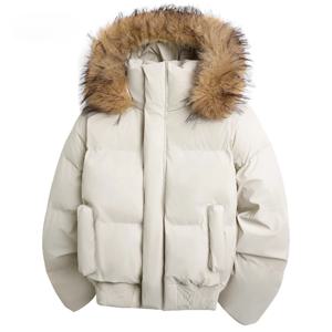 남성 파카 재킷 겨울 패션 퍼 칼라 따뜻한 재킷 여성 단색 캐주얼 후드 파카 코트 아우터웨어 미국 커플 2025