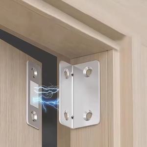 1쌍 자기 도어 캐치 래치 - 보이지 않는 강한 접착력 드릴 프리 마운트 이음매 없는 릴리스 - 캐비닛, 슬라이딩 도어에 이상적