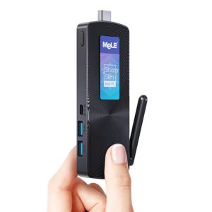 MeLE PCG02 팬리스 미니 PC 스틱 N100 8GB LPDDR4 128GB 마이크로 데스크탑 컴퓨터 (풀 기능 USB-C, 2.4G/5.0G WiFi, 4K HDMI 지원)