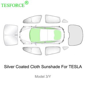 Tesla Model 3 Y 2020-2025 용 실버 코팅 천 차양 캠핑 액세서리 용 사이드 윈도우 개인 정보 보호 차양 블라인드 쉐이딩