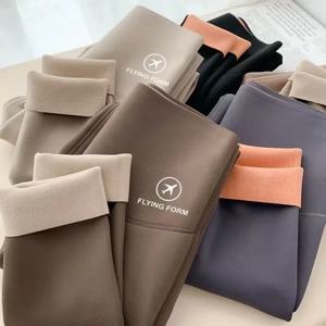 ITOOLIN 가을 겨울 캐주얼 여성 레깅스 속옷 열 허리 양털 여성용 꽉 따뜻한 바지 캐시미어 바지 2023