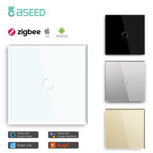 BSEED Zigbee 터치 스위치 유리 1/2/3Gang 스마트 라이트 스위치 Google Smart Life Alexa App을 통한 Tuya 무선 컨트롤러 중립 없음