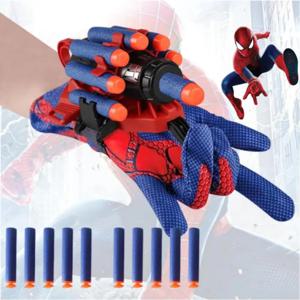 스파이더맨 런처 슈터 글러브 세트 할로윈 애니메이션 안전 소프트 폼 발사체 손목 발사 코스프레 의상 소품 세트