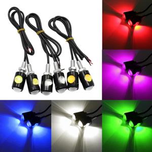 범용 오토바이 LED 독수리 눈 모양 미니 번호판 라이트 회전 신호 회전 표시기 테일 후면 라이트 브레이크 안개 램프 전구