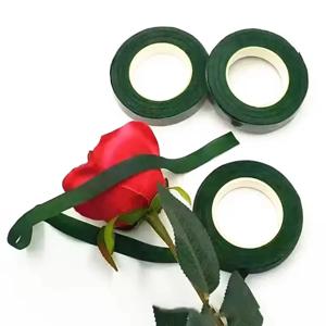 수제 꽃 포장용 녹색 테이프 실크 스크린 꽃 포장 재료 DIY 종이 녹색 고점도 테이프