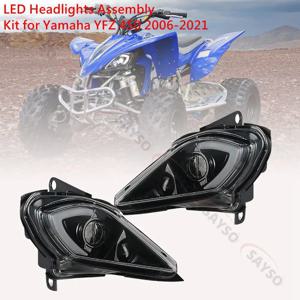 Yamaha Raptor 700 700R YFZ450 YFZ450R YFZ450X Wolverine 450 350 방향 지시등 2006-2022 용 DRL LED 조정 가능한 헤드 라이트