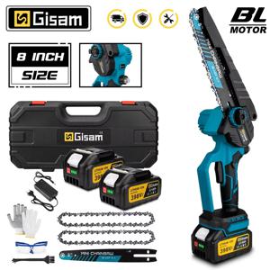Gisam 8 인치 브러시리스 전기 전기 톱 무선 전기 톱 목공 정원 가지 치기 톱 도구 Makita 18V 배터리 핀