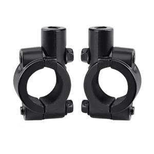 2개 10mm 8mm 나사형 오토바이 미러 마운트 클램프 후방 미러 홀더 어댑터 22mm 핸들바 브래킷용 블랙