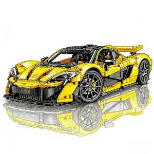 2025년 신기술 슈퍼카 3893피스 기계식 그룹 자동차 모델 블록 홈 장식 조립 장난감 생일 선물
