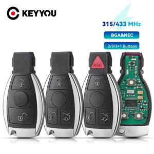 KEYYOU 1PCS 메르세데스 벤츠 A B S E 클래스 지원을위한 스마트 원격 자동차 키 BGA & NEC 칩 Fob 315Mhz 433.92MHz 2/3 버튼 키