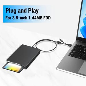 3.5인치 외부 플로피 디스크 드라이브, PC 노트북 데스크탑 Windows 11/10/8/7/XP용 휴대용 USB 3.0 Type-C 1.44MB FDD 디스크 리더