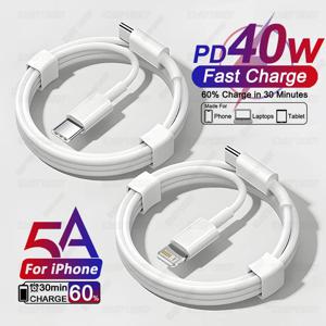 원래 40W PD USB C 고속 충전기 케이블 애플 아이폰 16 15 14 13 12 11 프로 최대 X XR 8 7 플러스 아이 패드 USB 타입 C 데이터 동기화 라인