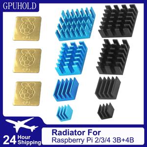 GPUHOLD 칩셋 쿨러 4pcs/5pcs 라즈베리 파이 2/3/4 3B + 4B 방열판 라즈베리 파이 용 알루미늄 방열판 라디에이터 쿨러 키트