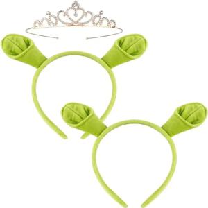 피오나 코스프레 크라운 머리띠 귀 의상 액세서리 성인 여성을위한 변장 여성 환타지아 할로윈 카니발 소품