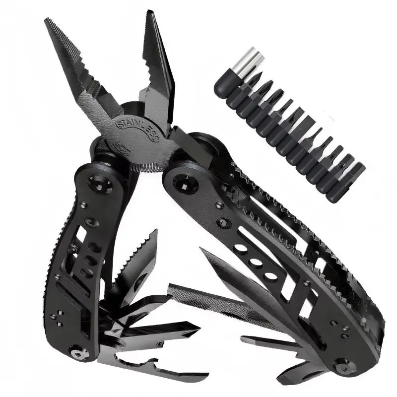 남성용 스테인리스 스틸 멀티툴 커터, 휴대용 드라이버, 캠핑, 사냥, 야외 선물, 접이식 도구, 고품질, 24종