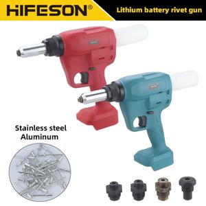 HIFESON 전기 블라인드 리벳 건 리벳 팅 도구 홈 개선 및 자동차 수리를위한 리튬 배터리 리베 터