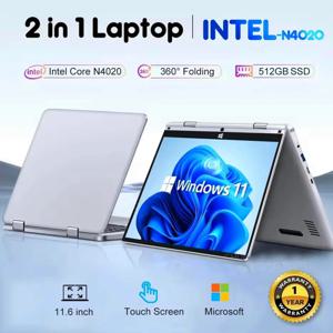 휴대용 2 in 1 노트북 컴퓨터 인텔 N4020 11.6인치 터치스크린 노트북 램 8GB 롬 128GB-1TB SSD 윈도우 11 프로 PC 컴퓨터