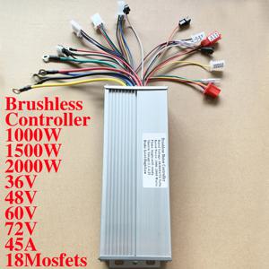 48V 60V 72V 2000W/2500W 전자 자전거 컨트롤러 45A /60A 18 MOSFET DC 컨트롤러 전기 스쿠터 자전거 속도 모터 용 듀얼 모드