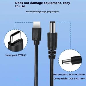 USB-C to DC 부스트 컨버터 케이블 – 라우터, TV 박스 등을 위한 5V to 12V 고속 충전 어댑터