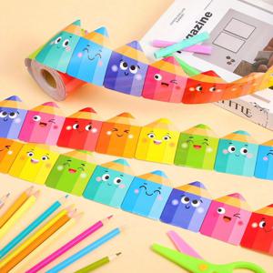 표현력 있는 눈, 코, 입이 있는 자체 접착식 게시판 테두리 교실 게시판 장식, 파티 장식