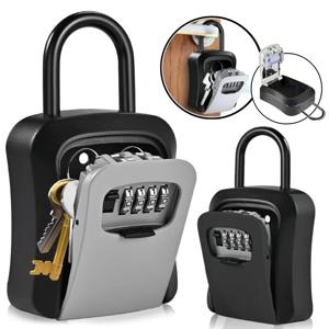 벽걸이형 키 보관함 4자리 조합 비밀번호 야외 키 보관함 방수 벽걸이형 잠금 상자