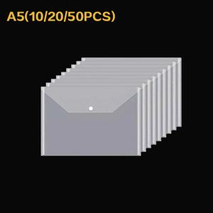 A5 폴더 가방 10-50Pcs 투명 플라스틱 방수 파일 홀더 파일 용지 사무용품 문서 시트 프로텍터