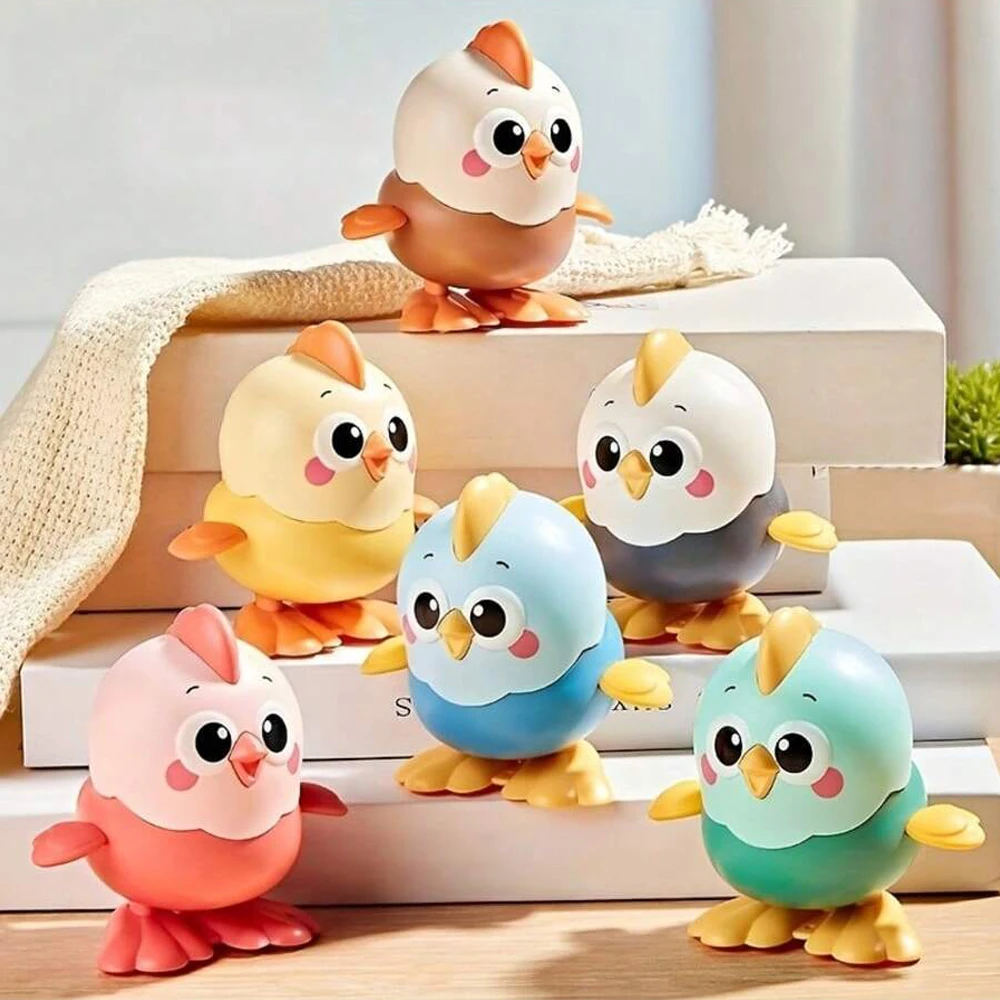 재미있는 다채로운 병아리 파충류 시계 장난감 록키 스윙 와인드업 장난감