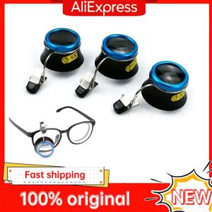 안경에 클립이있는 시계 수리 돋보기 5X 10X 20X 시계 제조 업체 개방 수리 시계 도구 용 돋보기 눈 루페