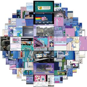 64PCS 크리 에이 티브 Webcore 고대 포스터 전화 케이스 장식 DIY 노트북 워터 컵 데스크탑 맞춤형 스티커