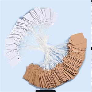 직사각형 종이 가격표 흰색 나무 공백 스트링 시계 쥬얼리 공예품, 가격 표시 카드 패키지, 매달림 태그 카드, 100 개/로트