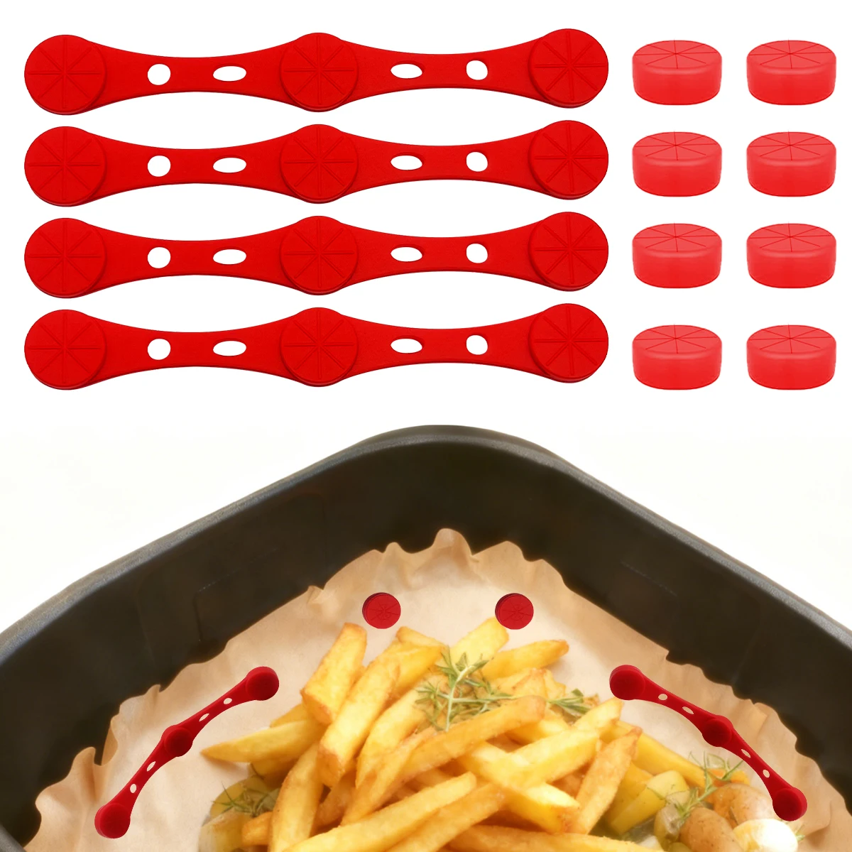 에어프라이어 자석 실리콘 버클, 에어프라이어 자석 실리콘 클립, 에어프라이어 제어에 사용되는 파치먼트 종이는 재사용 가능합니다