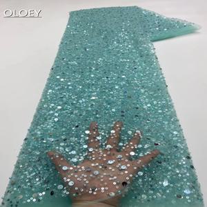 2024 우아한 아프리카 자 수 페르시 레이스 패브릭 웨딩 파티 XZX3266에 대 한 나이지리아 장식 조각 레이스 패브릭