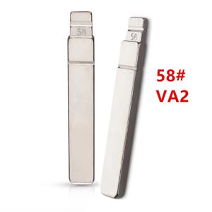 10개 58 #   VA2 금속 재질의 미가공 플립형 리모컨 키 블레이드 (푸조, 시트로엥, 르노 차량용). Keydiy, KD, Xhorse, VVDI, JMD 호환.