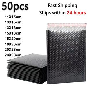 50pcs 버블 봉투 메일러에 대 한 검은 진주 봉투 가방 자기 가방 선물 포장에 대 한 사무실 포장 패딩 봉투